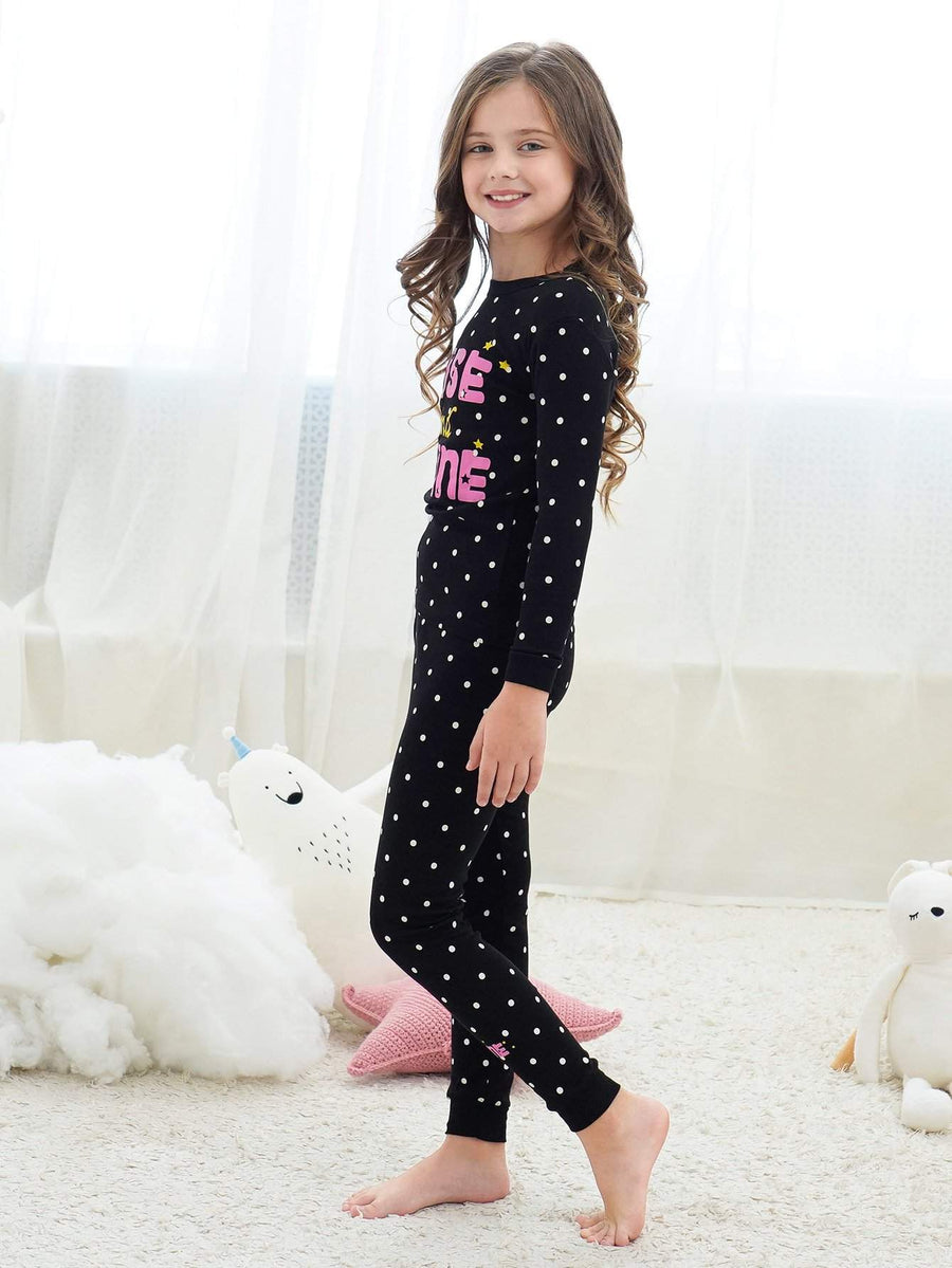 Girls' Snug Fit Cotton Pajama Set Sleepwear Roller Unicorn