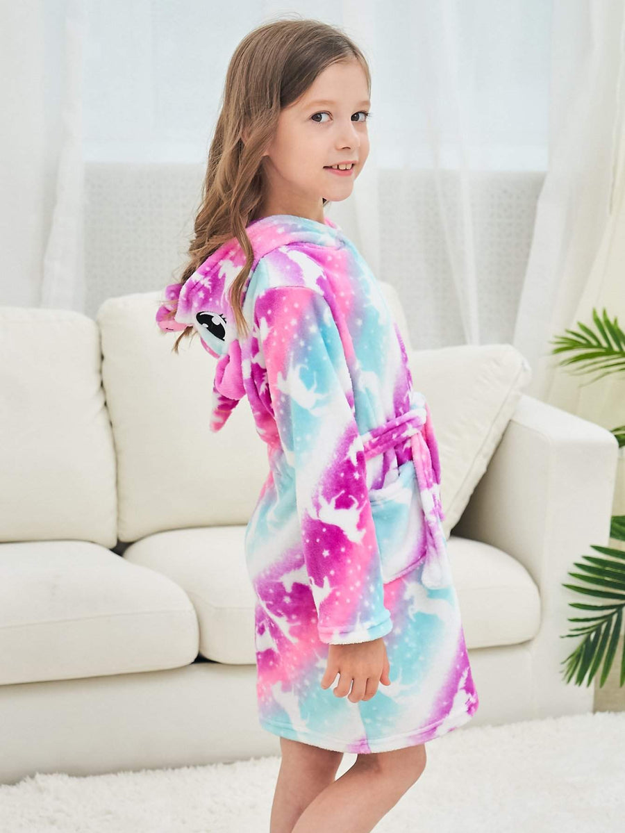 Unicorn Girls Robes Pink Soft Onesie Hooded Bathrobe for Girls Gifts - Doctor Unicorn