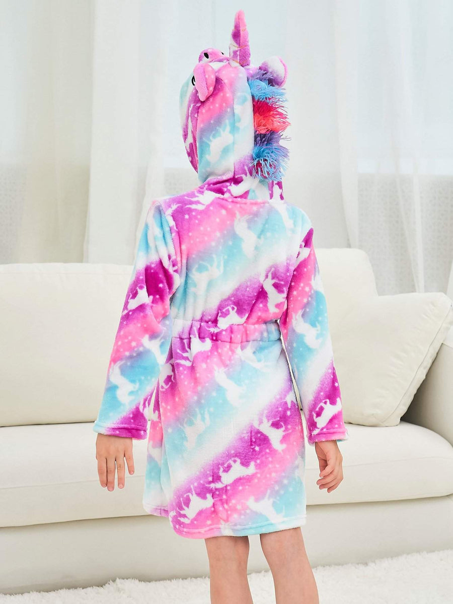Unicorn Girls Robes Pink Soft Onesie Hooded Bathrobe for Girls Gifts - Doctor Unicorn