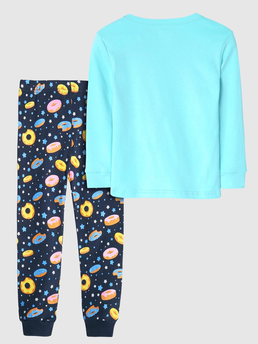 Girls' Snug Fit Cotton Pajama Set Sleepwear Unicorn Moon