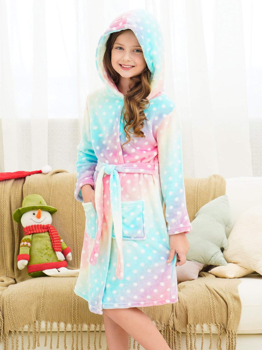 Unicorn Girls Robes Pajamas Pink Soft Onesie Hooded Rainbow Bathrobe Sleepwear For Girls - Doctor Unicorn