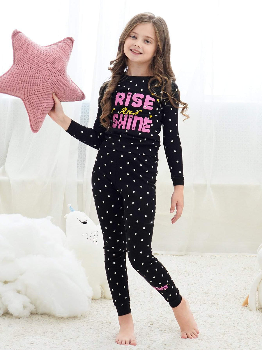 Girls' Snug Fit Cotton Pajama Set Sleepwear Roller Unicorn