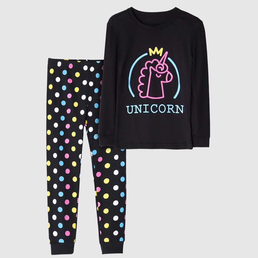 Girls' Snug Fit Cotton Sheep Unicorn sloth Pajama Set Sleepwear