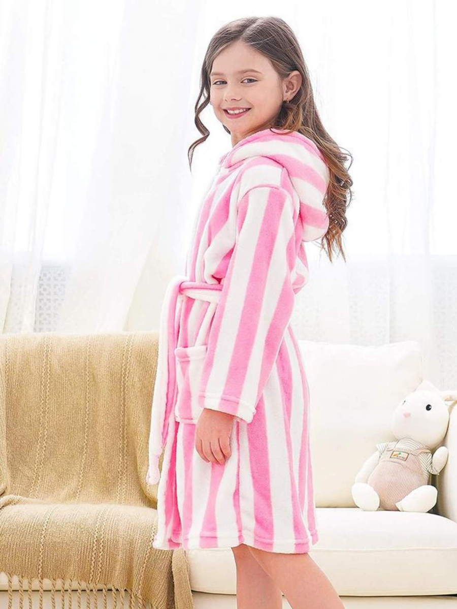 Unicorn Girls Robes Pajamas Pink White Soft Hooded Onesie Rainbow Bathrobe Sleepwear for Girls - Doctor Unicorn