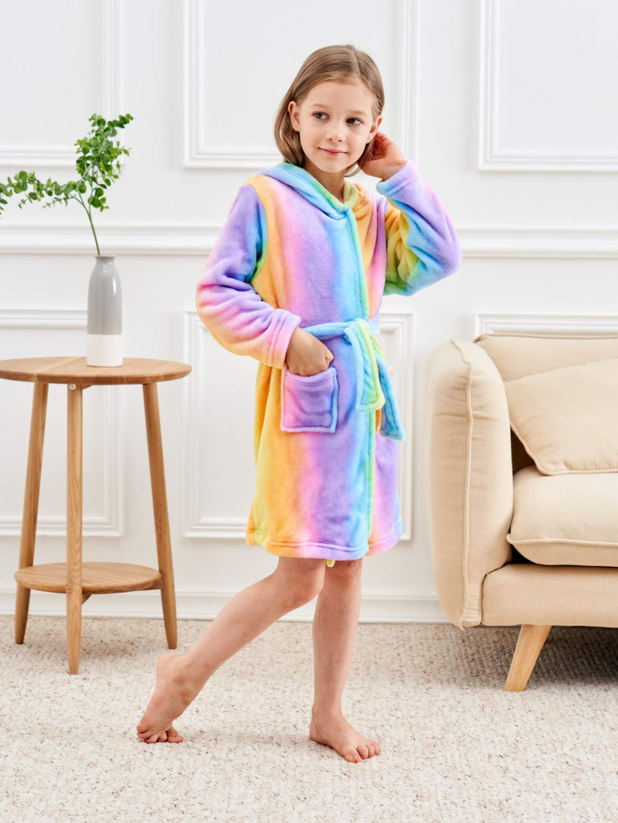 Unicorn Girls Robes Pajamas Rainbow Ⅱ Soft Onesie Hooded Bathrobe Sleepwear For Girls - Doctor Unicorn