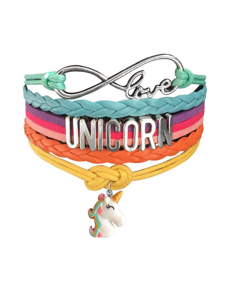 Unicorn Gifts for Girls - Unicorn Drawstring Backpack/Makeup Bag/Bracelet/Inspirational Necklace/Hair Ties (Pink Flower)