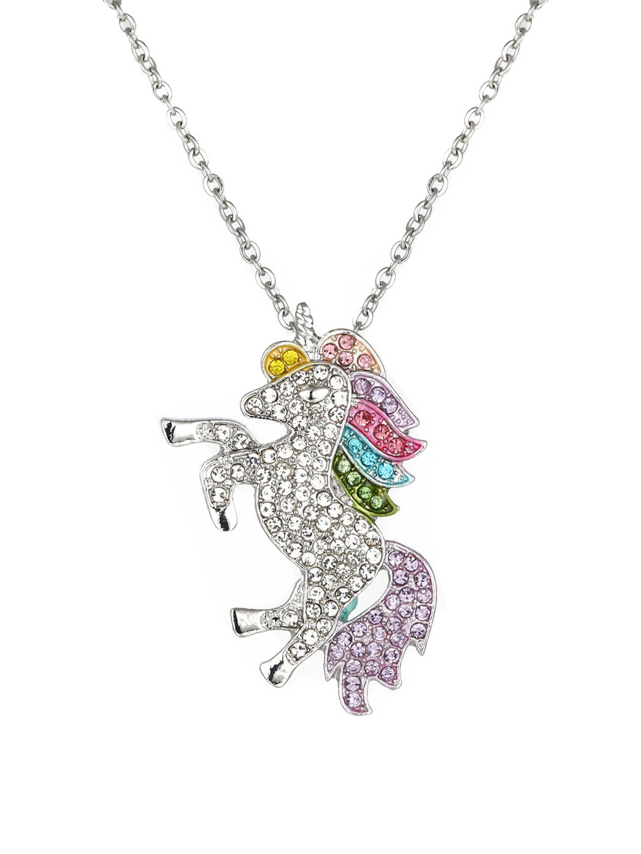 Unicorn Gifts for Girls - Unicorn Drawstring Backpack/Makeup Bag/Bracelet/Necklace/Hair Ties/Keychain/Sticker (Purple Rainbow 2)