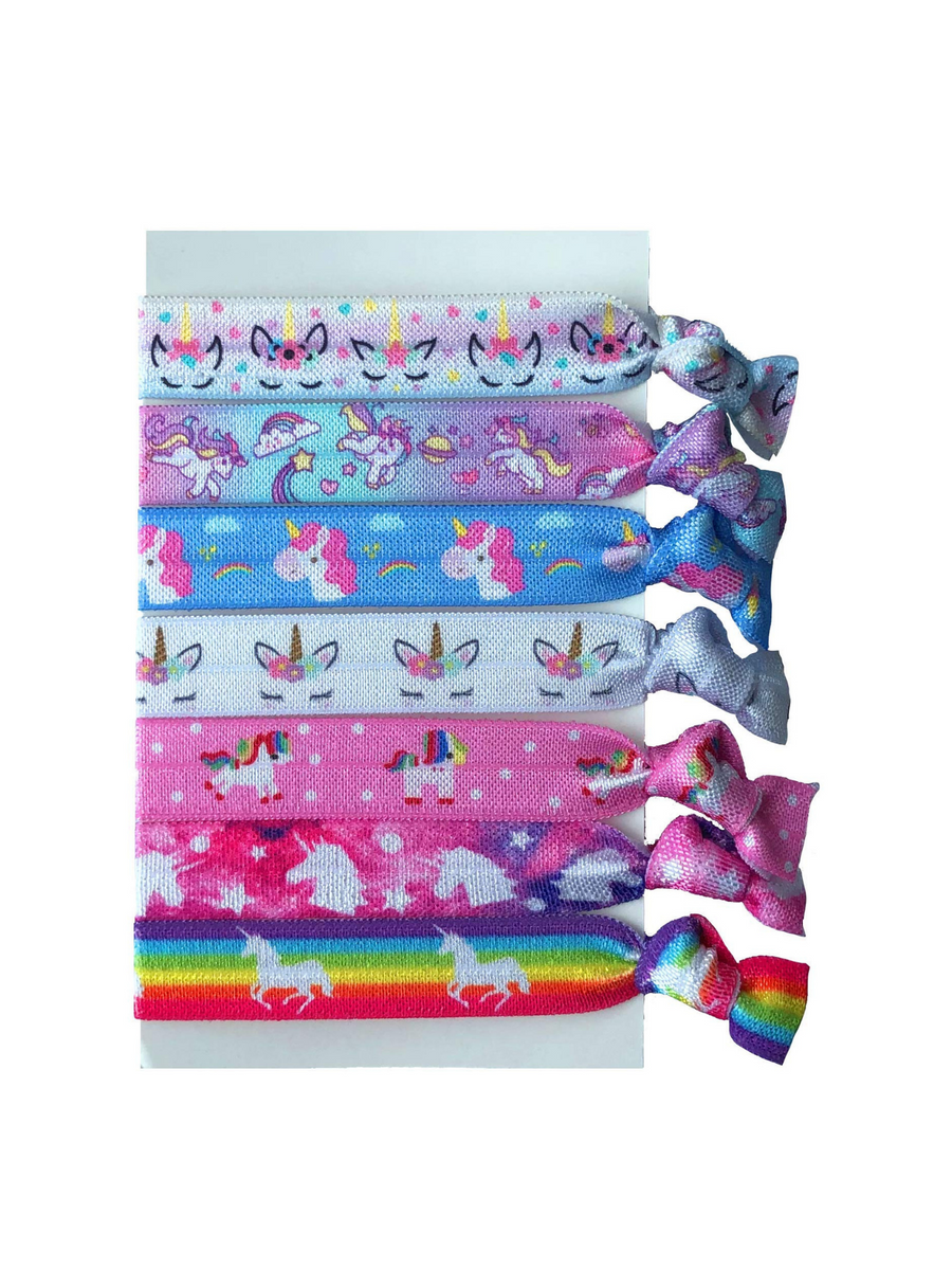 Unicorn Gifts for Girls - Unicorn Drawstring Backpack/Makeup Bag/Bracelet/Necklace/Hair Ties/Keychain/Sticker (Purple Flower 2)