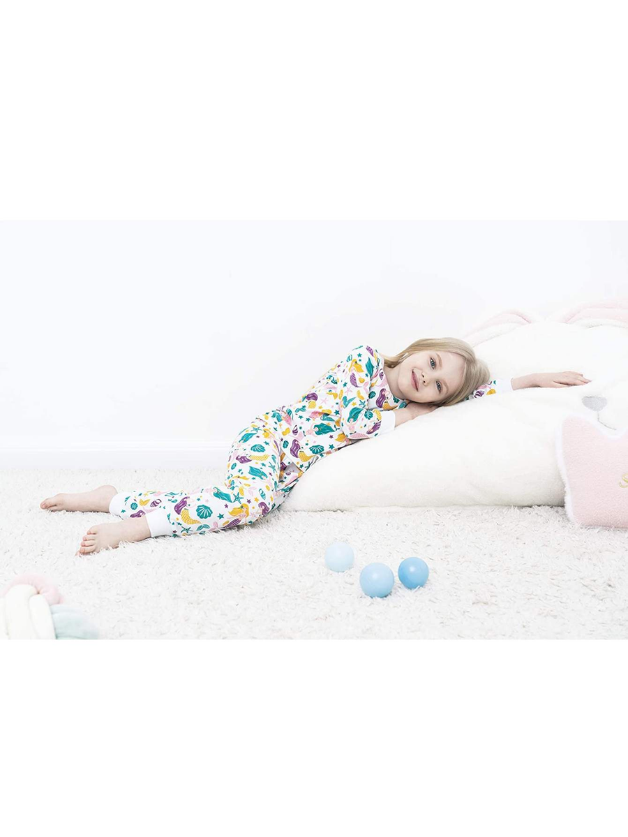 Girls' 6-Piece Snug-Fit Cotton Pajama Set Sleepwear Mermaid