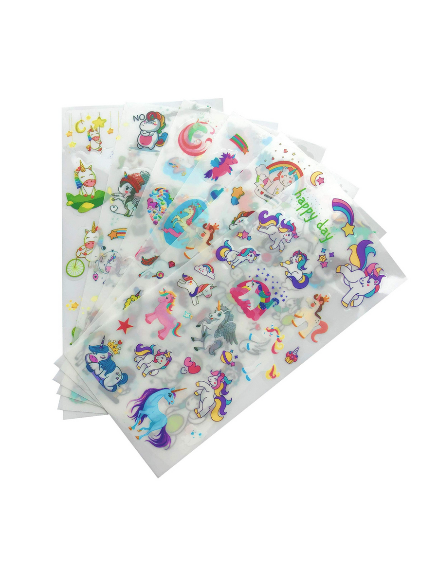 Unicorn Gifts for Girls - Unicorn Drawstring Backpack/Makeup Bag/Bracelet/Necklace/Hair Ties/Keychain/Sticker (Purple Flower 4)
